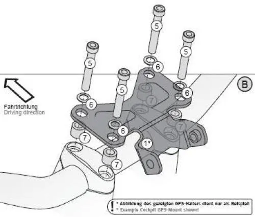 Supporto da manubrio per GPS con antivibrazione - Honda 1000 Cb R